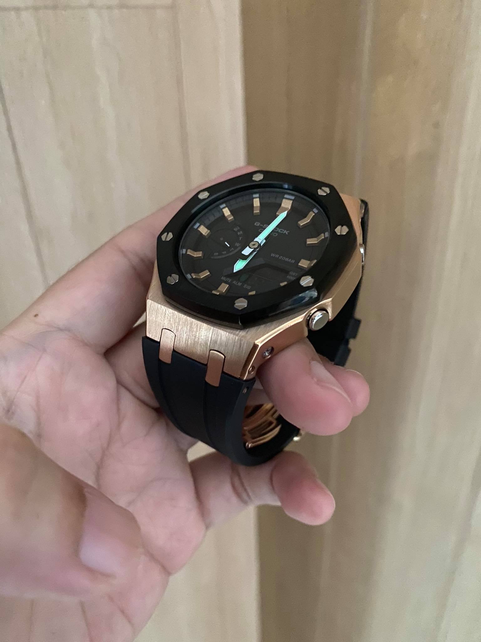 G-shock Casioak Ga-2100-1a Custom AP Black Rose Gold GEN3ตัวใหม่ล่าสุด