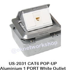 US-2031 CAT6 POP-UP Aluminium 1 PORT White OUTLET