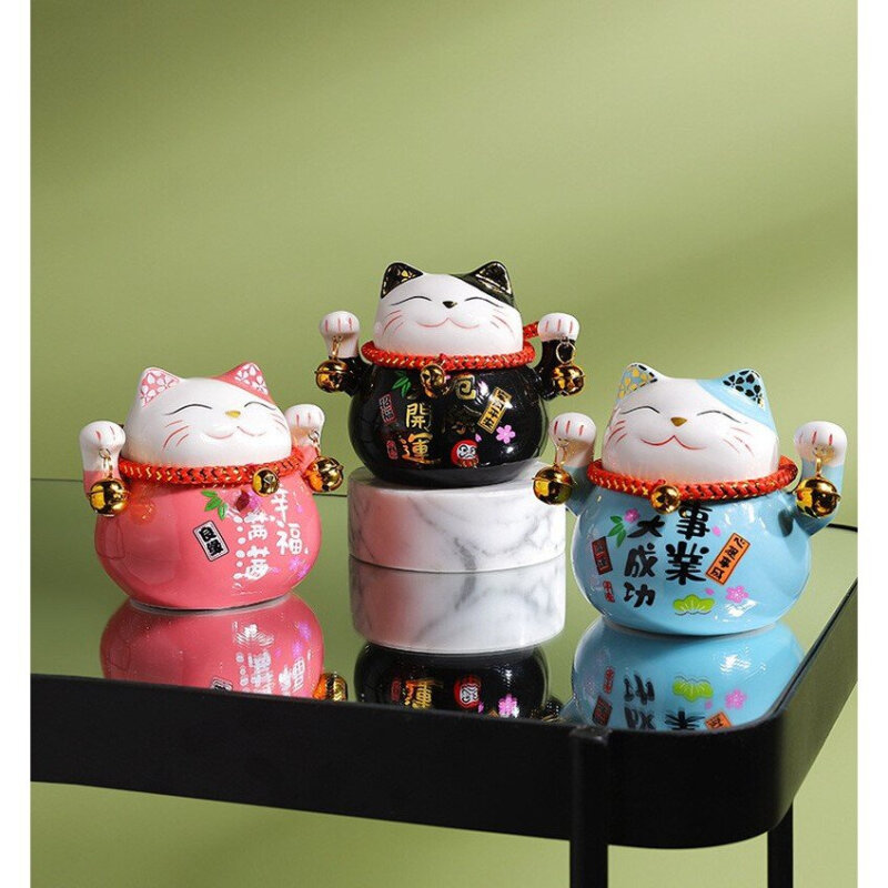 C1009B054 FAMITOSS แมวนำโชค แมวกวัก แมวกวักญี่ปุ่น แมวญี่ปุ่น แมวนำโชคญี่ปุ่น โมเดลแมวกวัก ตุ๊กตาตกแต่งบ้าน