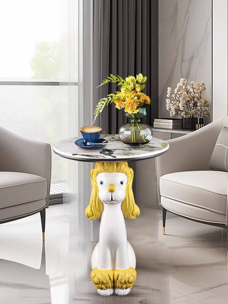 CT221D120 ZEITAKU โต๊ะข้างห้องนั่งเล่น โต๊ะกลมเล็ก DOG CAT Coffee table