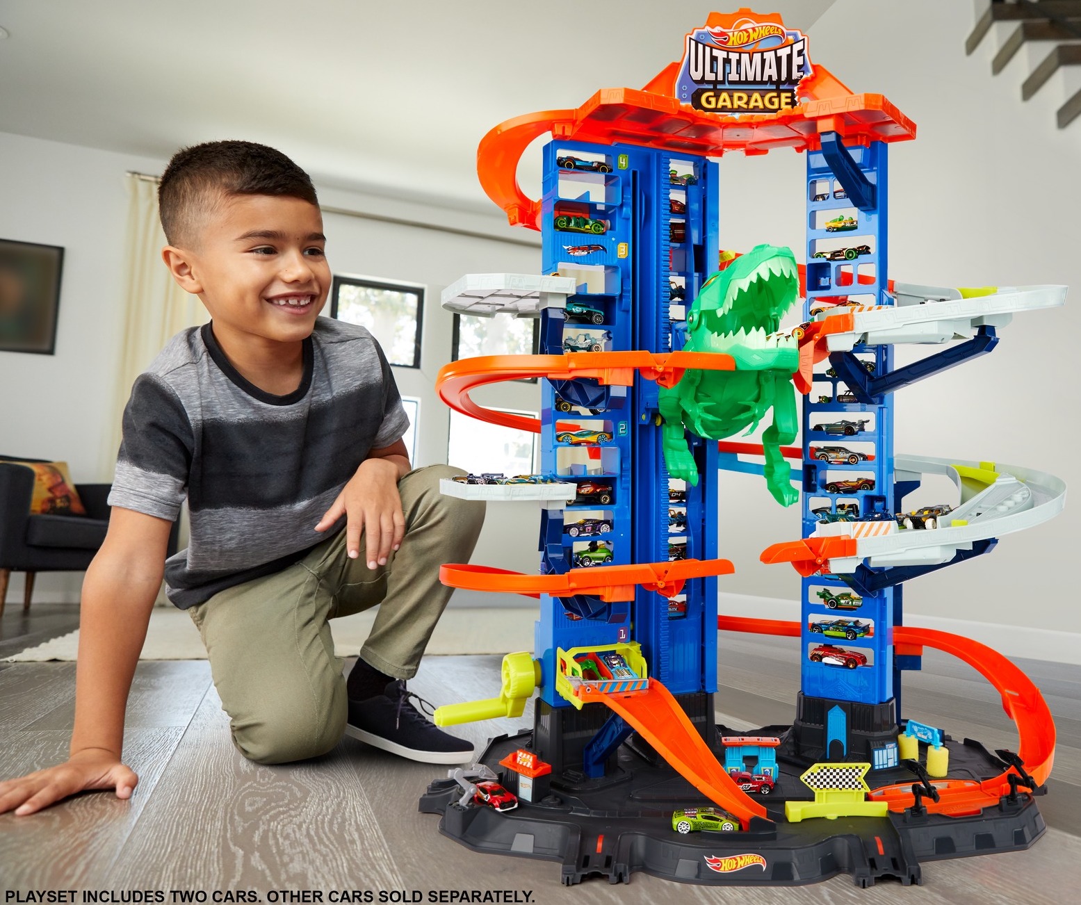 Hot Wheels City Robo T-Rex Ultimate Garage ฮอท วีลส์ รางรถ โรงรถ ลานจอดรถ