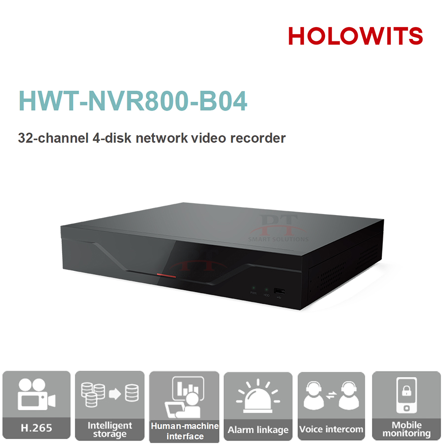 เครื่องบันทึกภาพกล้องวงจรปิด (NVR) HOLOWITS รุ่น HWT-NVR800-B04