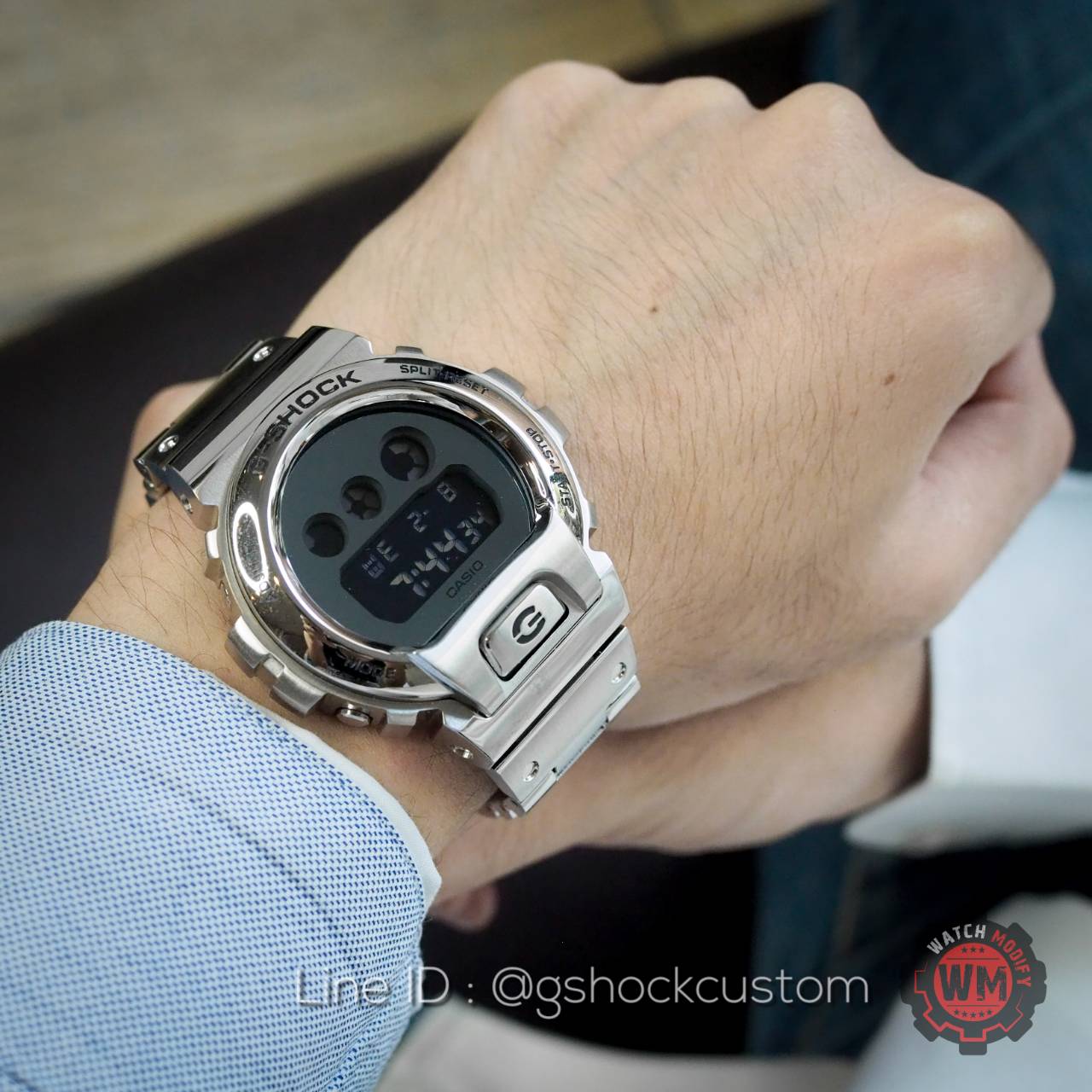 นาฬิกา G-Shock Custom DW-6900 Full Metal Stainless Steel
