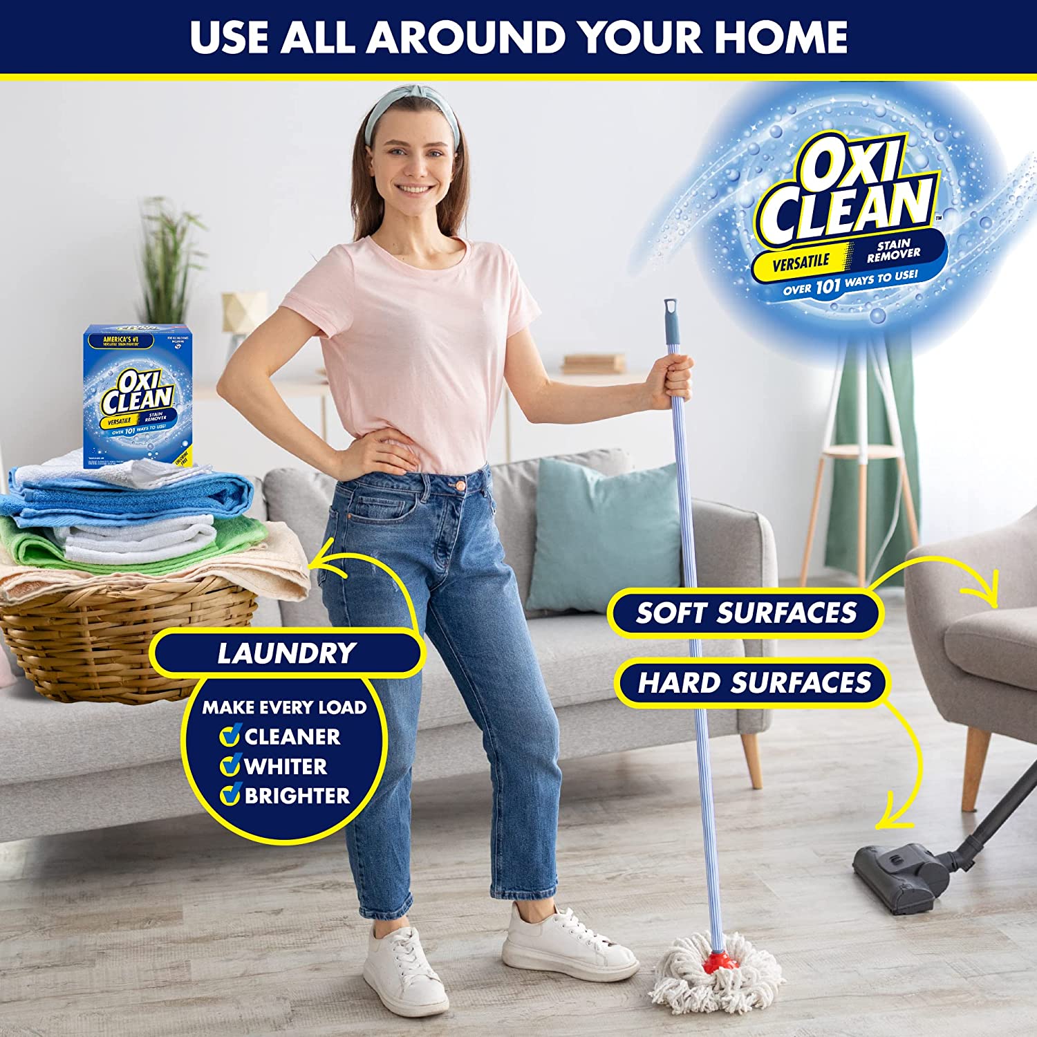 OxiClean Versatile Stain Remover Powder ผงซักผ้า ขจัดคราบ ขนาด 3.6 Kg.