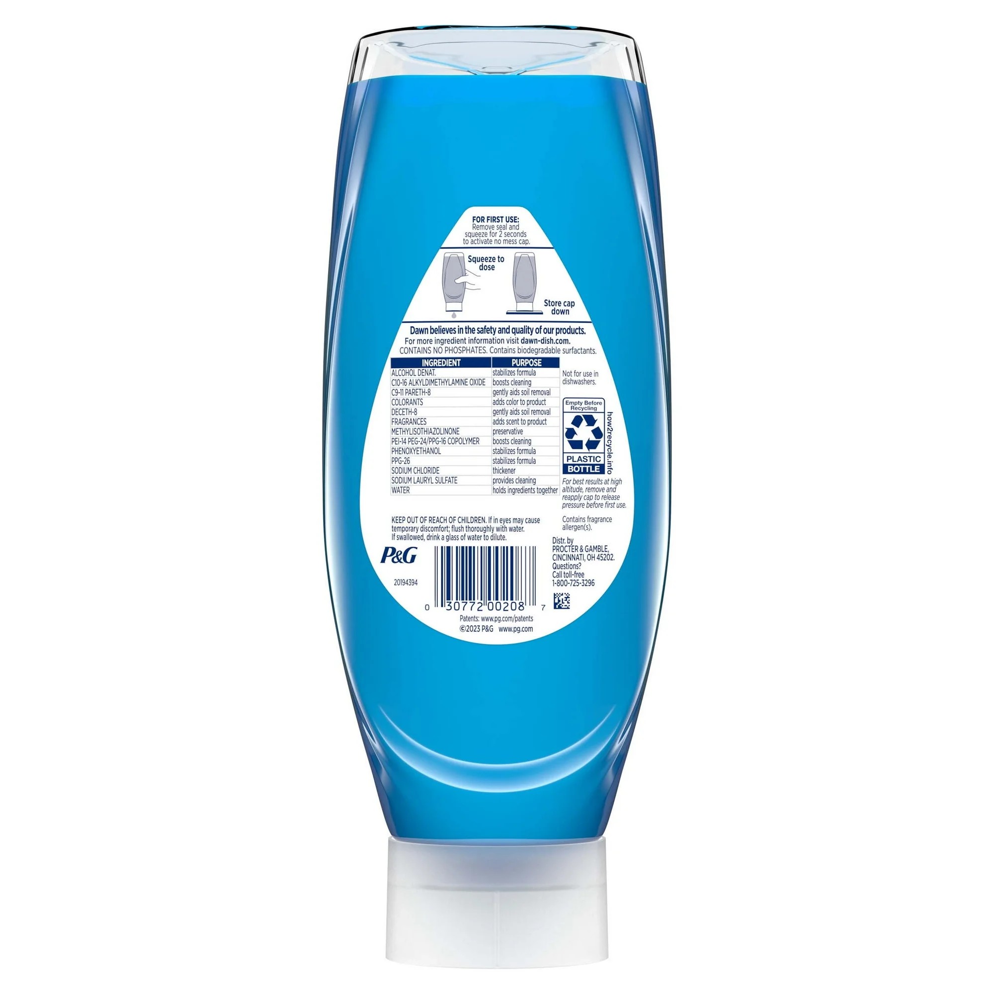 น้ำล้างจาน น้ำยาขจัดคราบมัน Dawn EZ-Squeeze Ultra Dish Soap Dishwashing Liquid, Original Scent