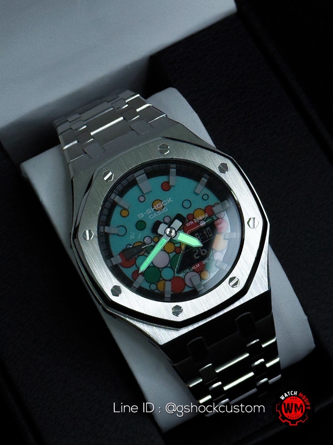 G-Shock Casioak Candy Pop Dial Silver Steel Strap