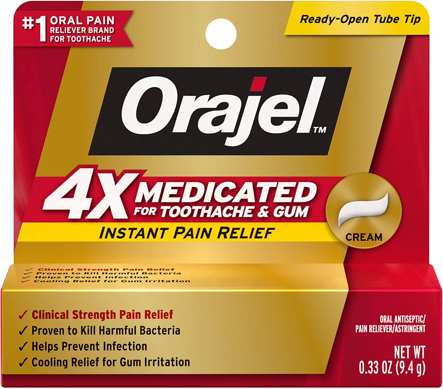 Orajel 4X for Toothache & Gum Pain เจลบรรเทาอาการปวดฟันและเหงือก สินค้าพรีออเดอร์ รอ 20 วัน