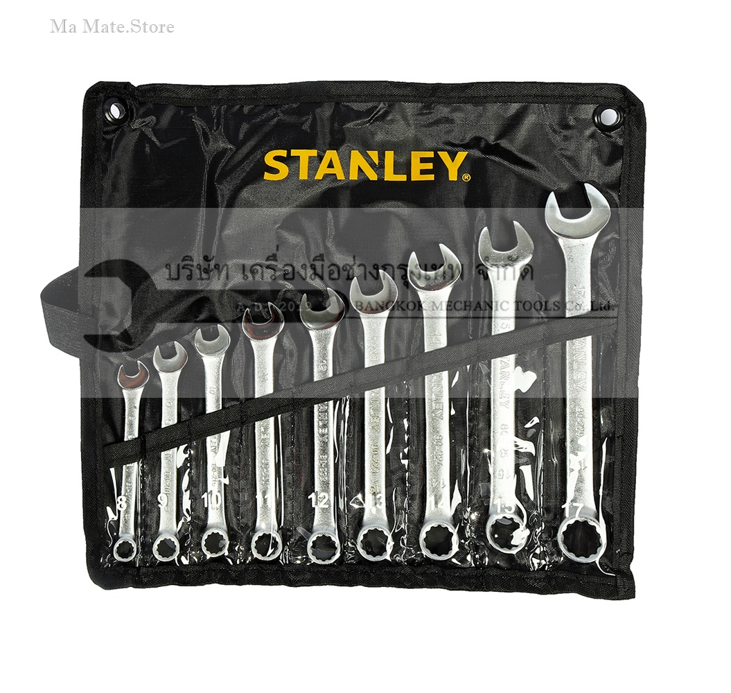 ชุดประแจแหวนข้างปากตาย 9 ชิ้น ซองผ้า STANLEY รุ่น CWB ขนาด 8-17 มม. ในชุดประกอบไปด้วยเบอร์ 8,9,10,11,12,13,14,15,17 มม. วัสดุทำจาก เหล็กกล้าคาร์บอน ผ่านการทดสอบตามมาตรฐาน ANSI, ISO & DIN ผิวสัมผัสแบบด้าน