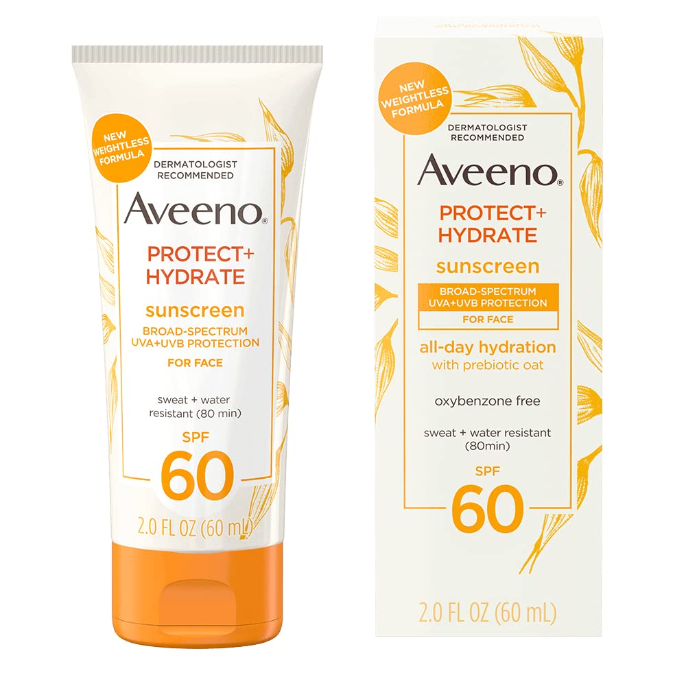 Aveeno Protect + Hydrate Moisturizing Face Sunscreen Lotion SPF 60 โลชั่นกันแดดสำหรับผิวหน้า