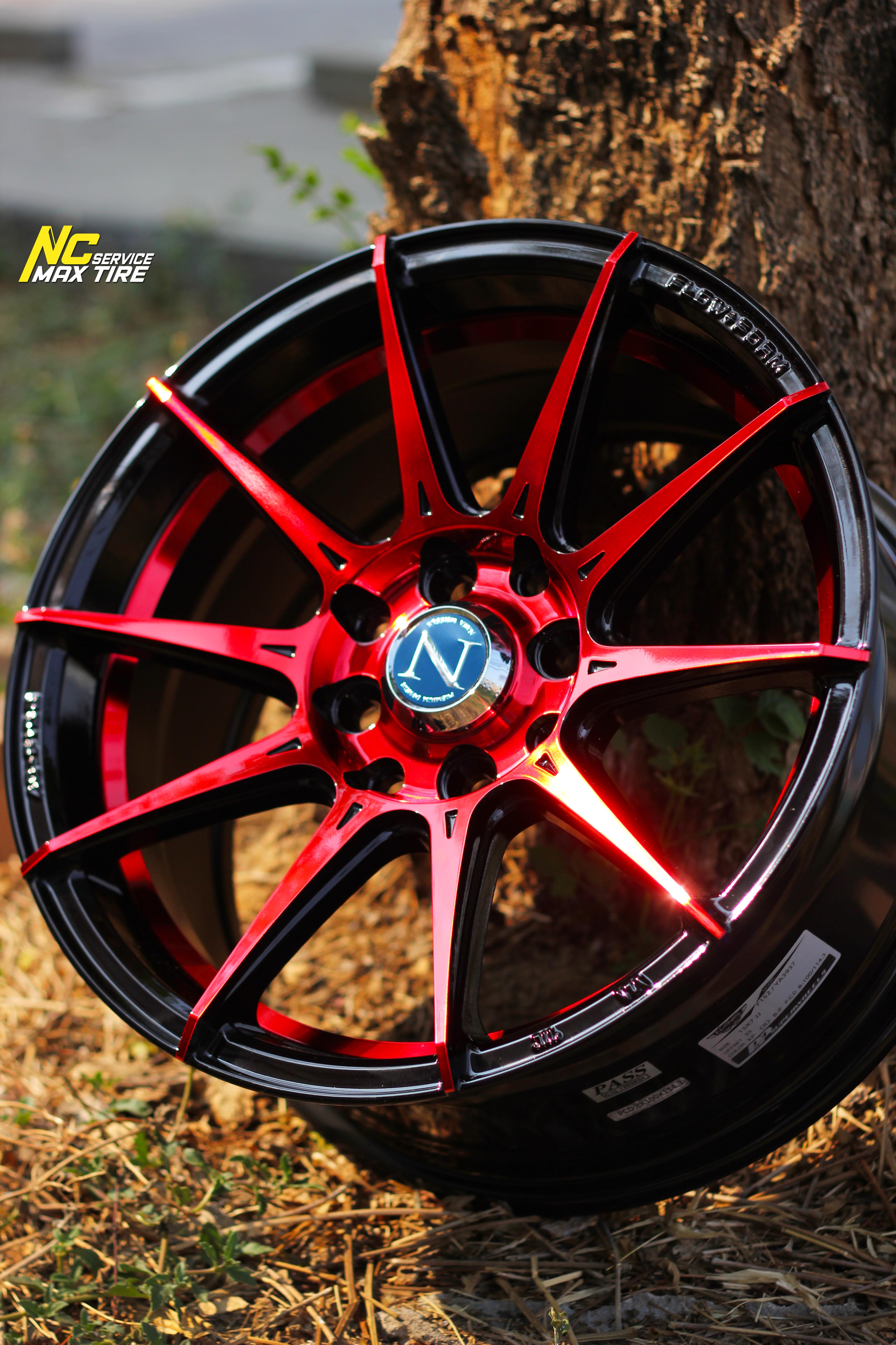 ล้อแม็กขอบ15 / Cosmis / NAYA / F-152 / ล้อแม็กสวยๆ / ล้อแม็กสีพิเศษ / ล้อแม็กรถเก๋ง / 15x7.0 4H100 ET35 / ล้อแม็กสำหน้าไดร์แดง+ใต้ท้องแดง / Custom Color
