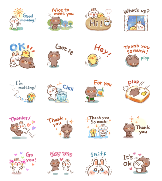 ขายสติกเกอร์ไลน์ Honobono × บราวน์