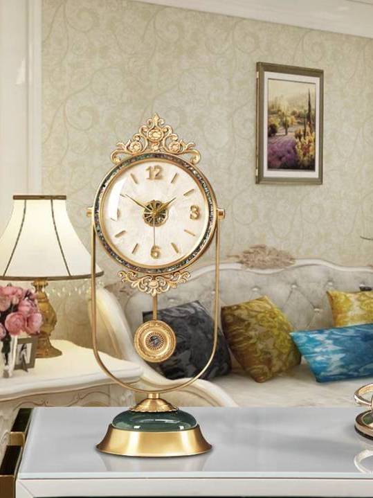 CT231C065 INTERY นาฬิกาตั้งโต๊ะ นาฬิกาลูกตุ้ม รูปกวาง ลูกตุ้ม ของขวัญ ของตกแต่ง