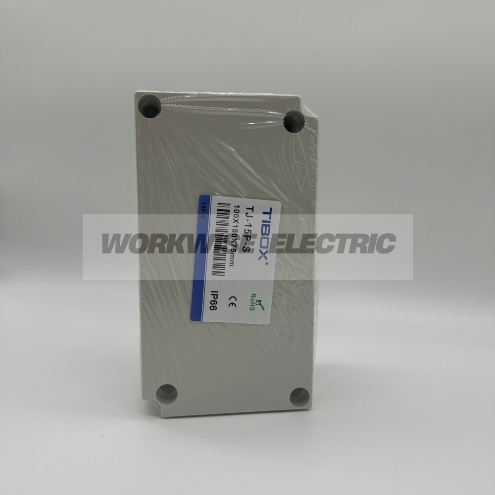"TIBOX" TJ-15P-S กล่องพลาสติก พร้อมเทอร์มินอลบล็อก (Plastic Terminal Block Box IP66) 15Pole 10A Size : 180x100x75 mm.