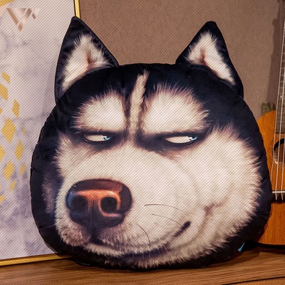 CT057I001 HOMMY หมอนสุนัข 3D หมอนรองคอ เบาะรองนั่ง หมอนตุ๊กตารูปหน้าสุนัข หมอนอิงหน้าสุนัข ตุ๊กตาหมอนจำลองลายสุนัข