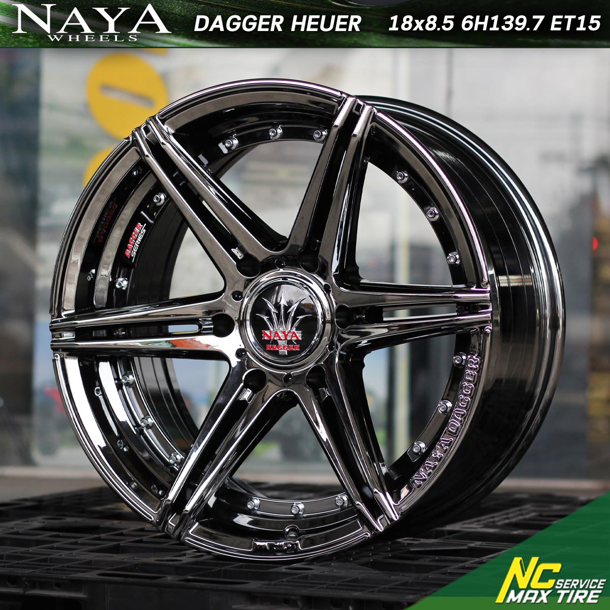 ล้อแม็กขอบ18 / Cosmis / NAYA / DAGGER / HEUER / 18x8.5 6H139.7 ET15 / ล้อแม็กสีโครมเมี่ยม / ล้อแม็กสำหรับรถกระบะ / NCล้อแม็ก / ล้อแม็กสวยๆ / NC
