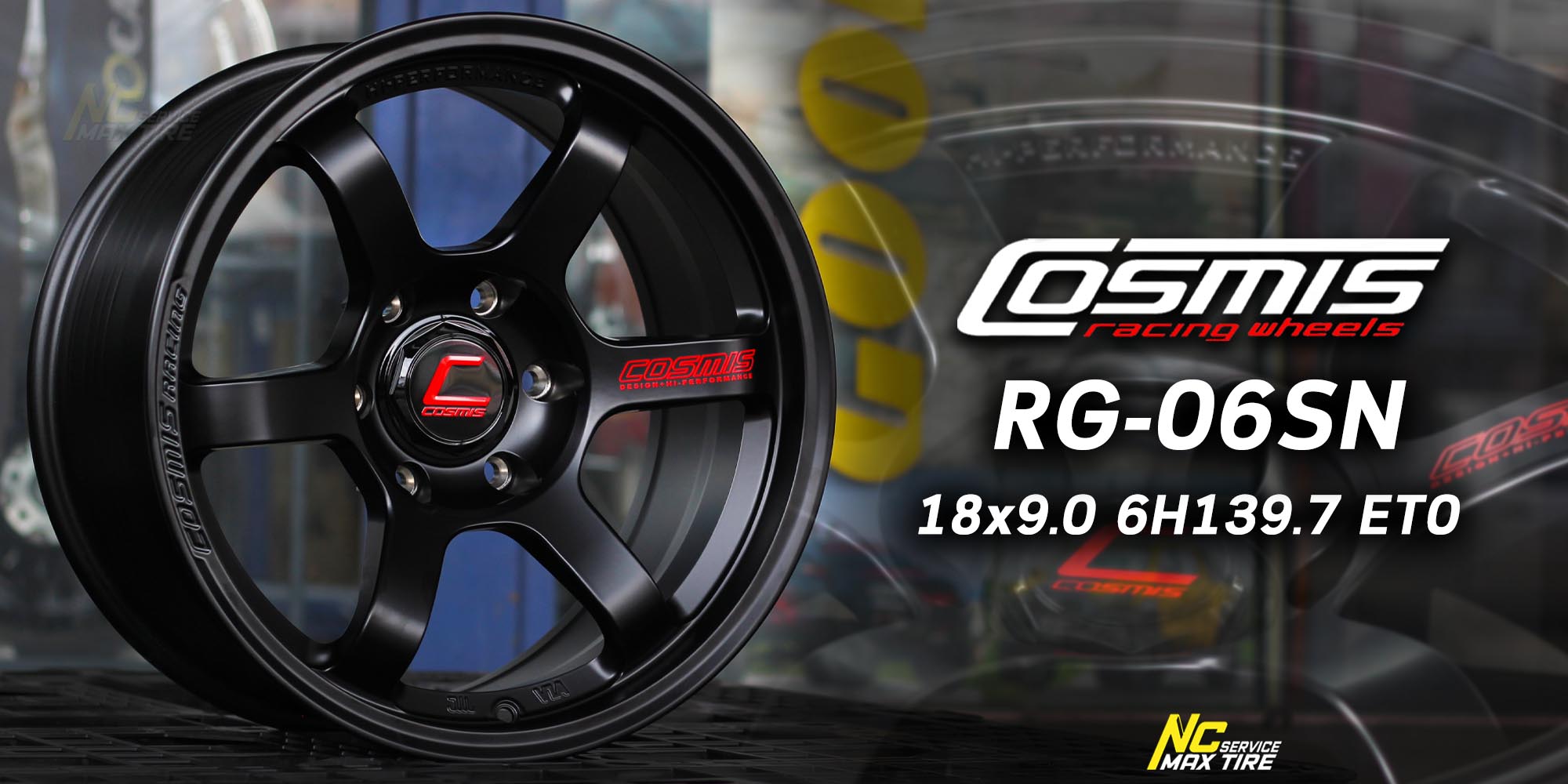 ล้อแม็กขอบ18 / Cosmis / RG-06SN / NEW GEN / 18×9.0 6H139.7 ET0 / ล้อแม็กสีดำด้าน SATIN BLACK / สำหรับ กระบะ และ PPV / ล้อแม็กสวยๆ / NCล้อแม็ก / NC
