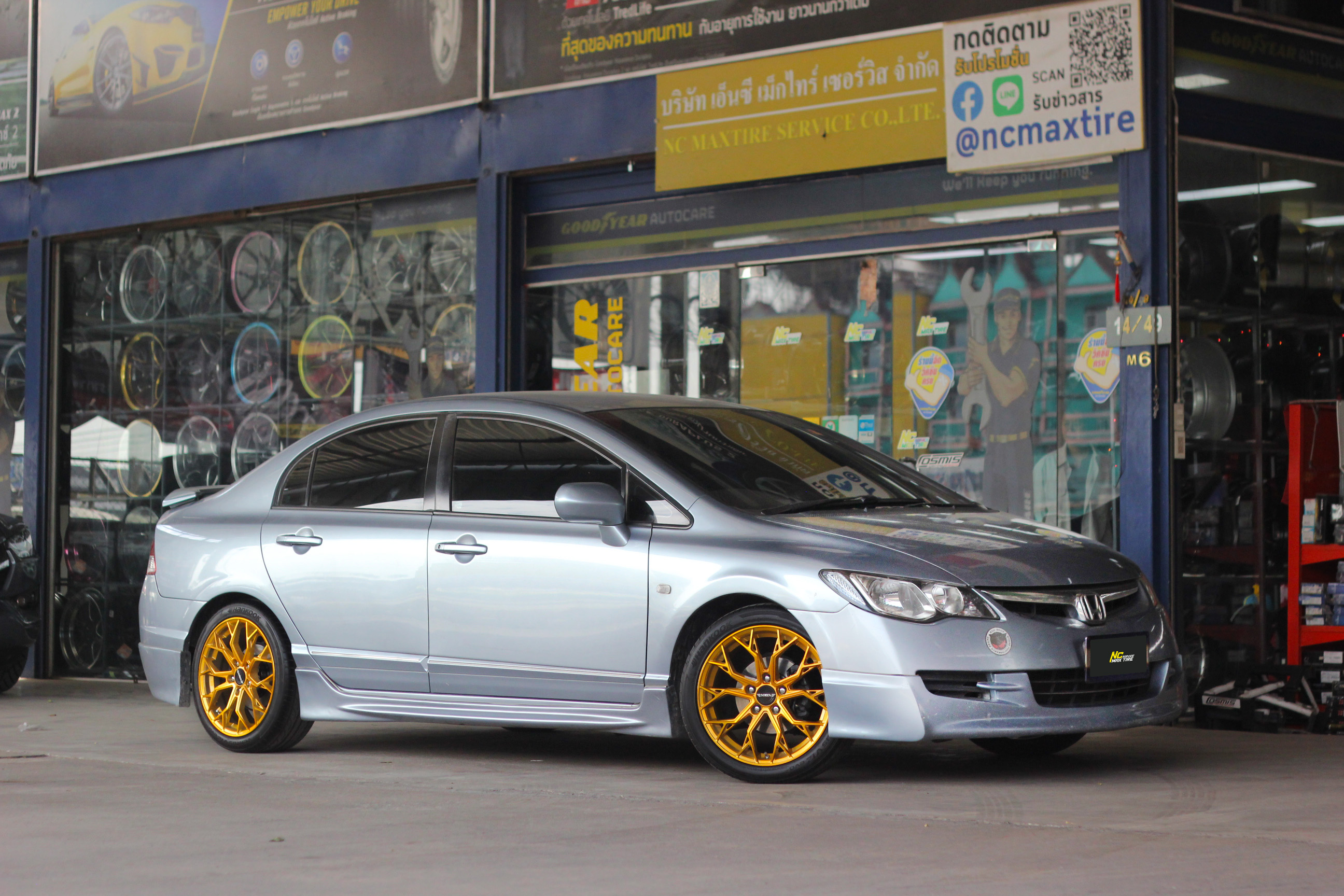 Honda Civic / NAYA ALPHA-3 / 17x7.5 5H114.3 ET40 / ล้อแม็กสีทองทั้งวง / Custom Color / ล้อแม็กขอบ17