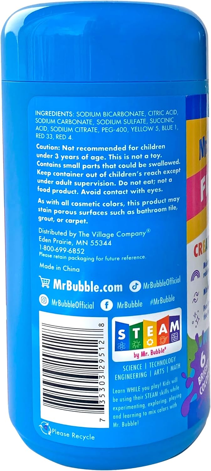 Mr. Bubble Fizzy Tub Colors มิสเตอร์ บับเบิ้ล เม็ดฟู่เปลี่ยนสีน้ำเพิ่มความสนุกในการอาบน้ำ