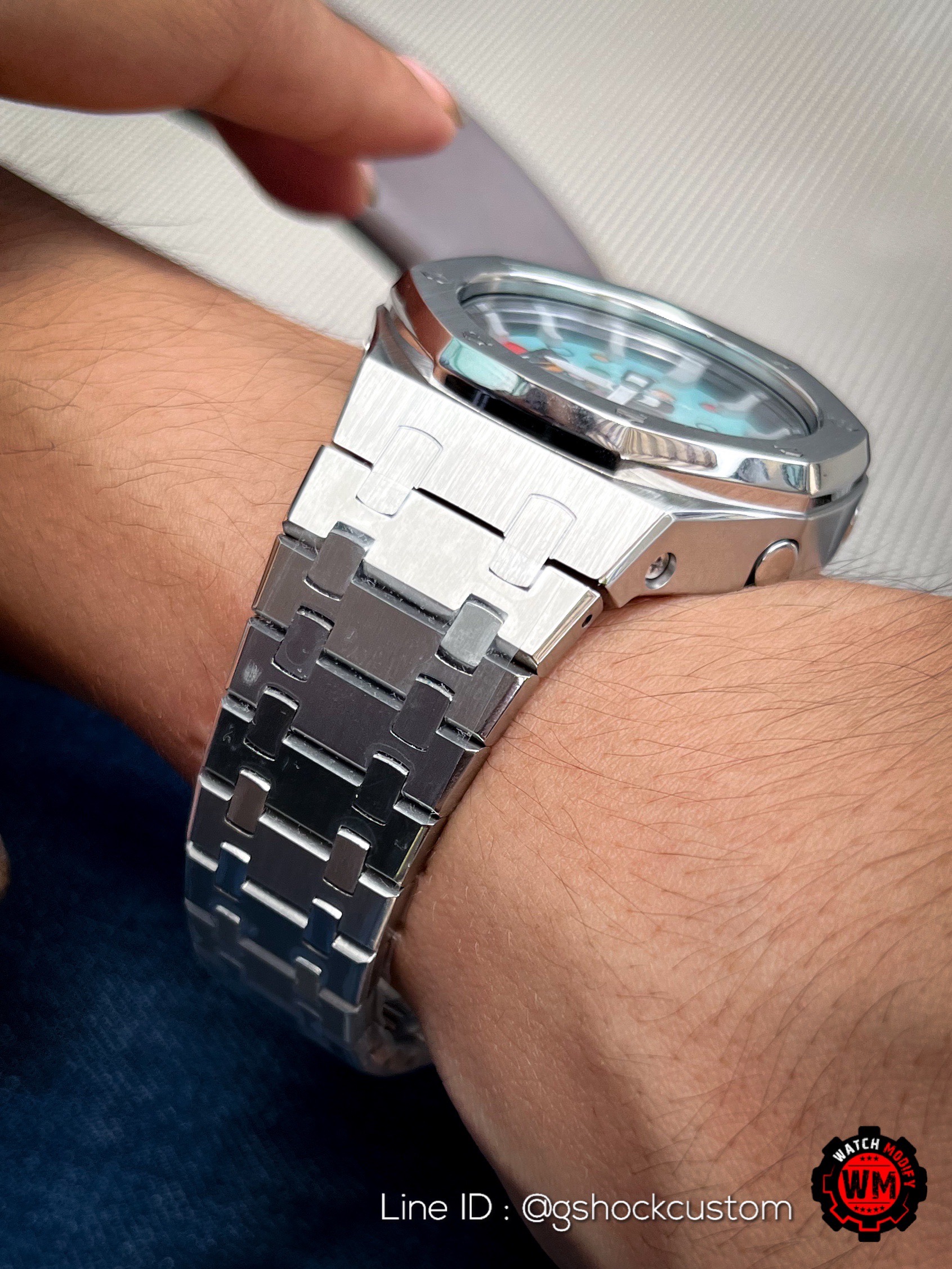 G-Shock Casioak Candy Pop Dial Silver Steel Strap