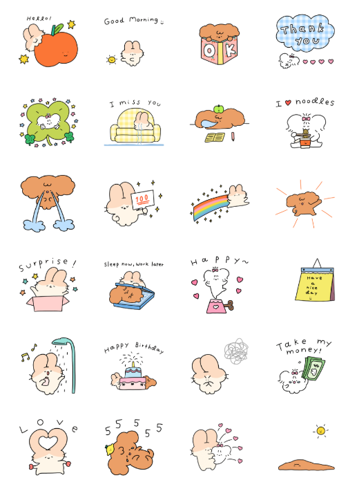 ขายสติกเกอร์ไลน์ Fluffy Club (Everyday)