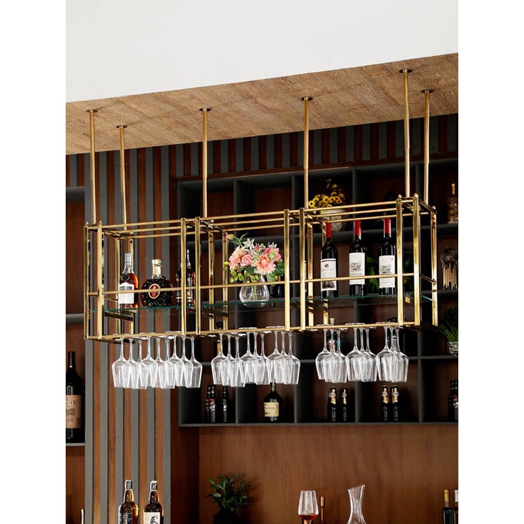 CT092D064 MIRIKITEKI บาร์แขวนแก้วไวน์ ชั้นแขวนแก้วไวน์หรู สไตล์Modern Luxury บาร์แขวนแก้ว ของแต่งบ้าน