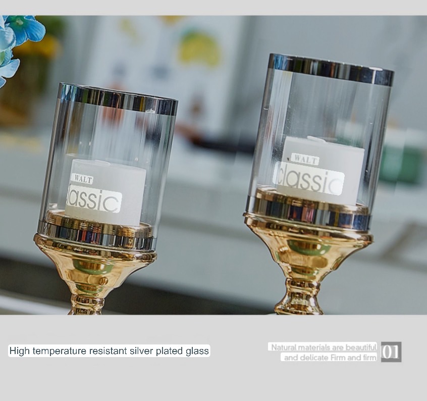 แจกันตกแต่งบ้าน ดอกไม้ประดิษฐ์พร้อมแจกัน เชิงเทียนตกแต่ง เชิงเทียนสีทอง แจกันดอกไม้ปลอม ดอกไม้ตั้งโต๊ะ เชิงเทียนทองเหลือง ST501E801