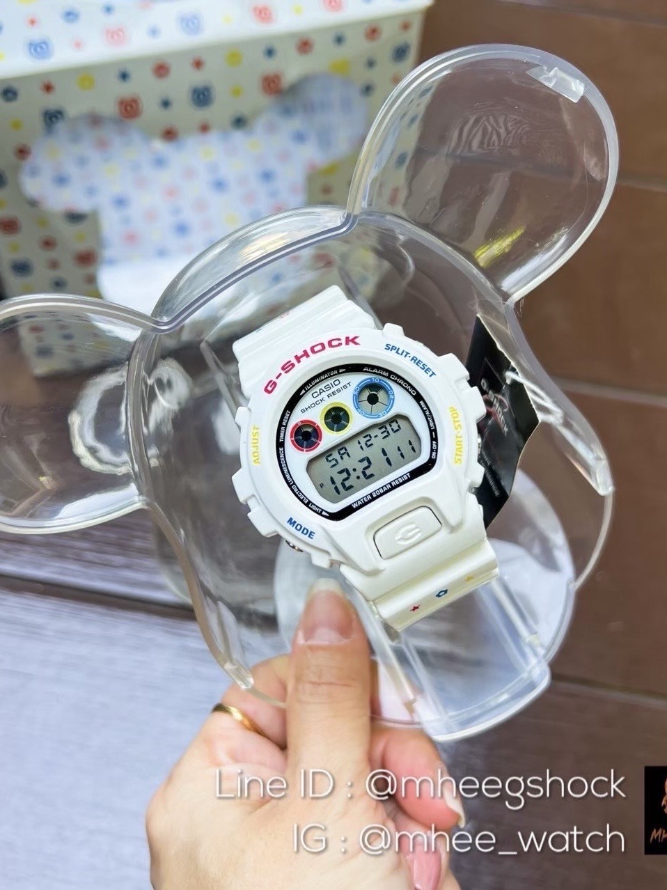 BAPE G-Shock X Bearbrick DW6900MT-7 LTD Watch White Color