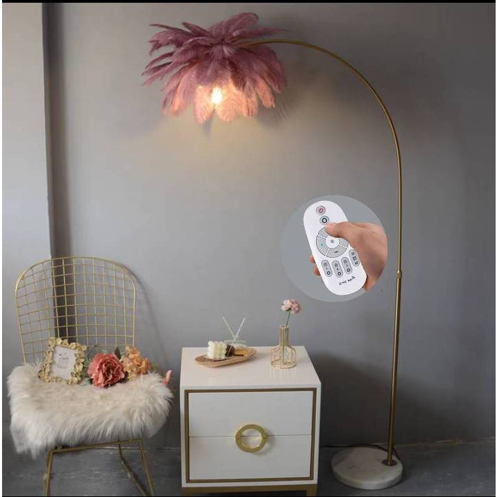 CT191A151 SOTMIA โคมไฟตั้ั้งพื้นขนนก โคมไฟพร้อมรีโมท Feather Lamp