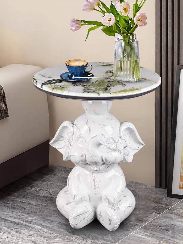 CT221D121 ZEITAKU โต๊ะข้างห้องนั่งเล่น โต๊ะกลมเล็ก ช้าง Coffee table