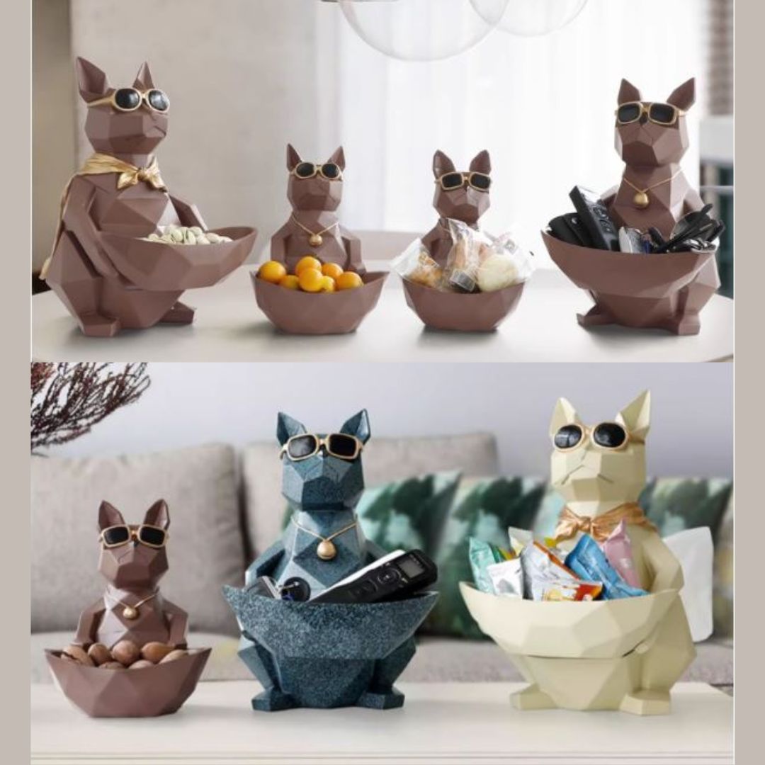 CT194I004 HOMMY กล่องทิชชู่แมวนำโชค กล่องทิชชู่น้องหมา ของแต่งโต๊ะ