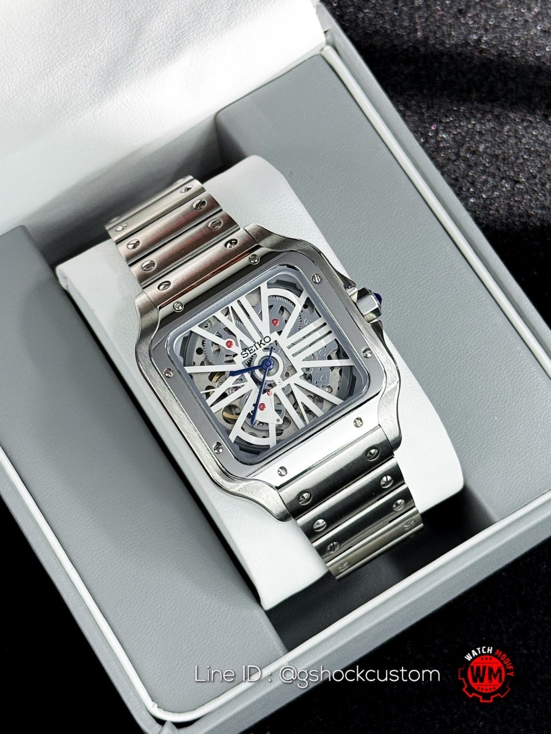 Seikomod New Santos Skeleton Metal Strap