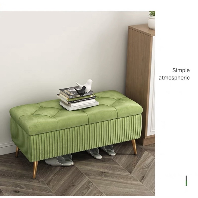 CT094D039 ZEITAKU #เก้าอี้โซฟาสไตล์ยุโรป เก้าอี้โซฟา สตูลโซฟา สตูลเก็บของ โซฟายาว เก้าอี้สตูลเก็บของ โซฟาปลายเตียง