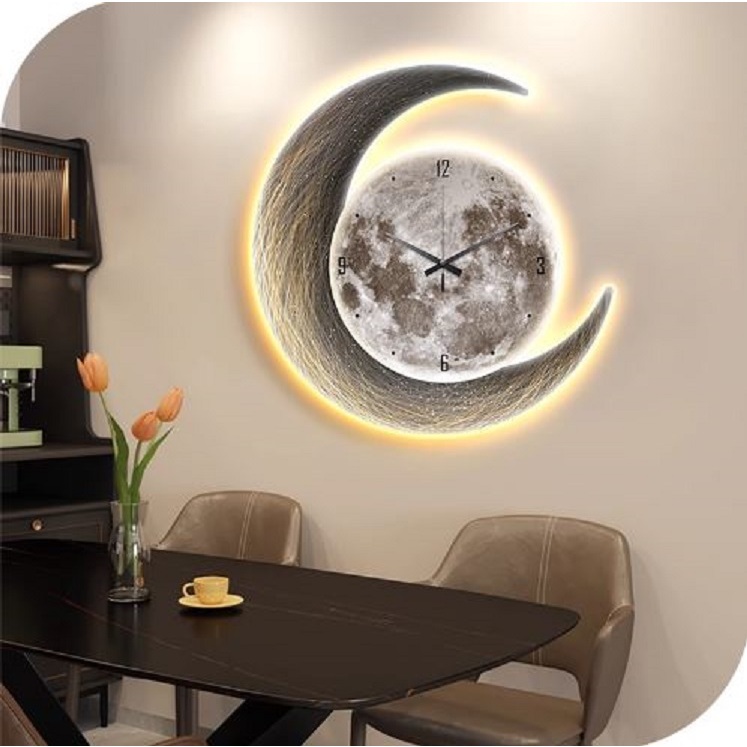 CT190C037 INTERY นาฬิกาดวงจันทร์ นาฬิกาติดผนัง ภาพติดผนัง