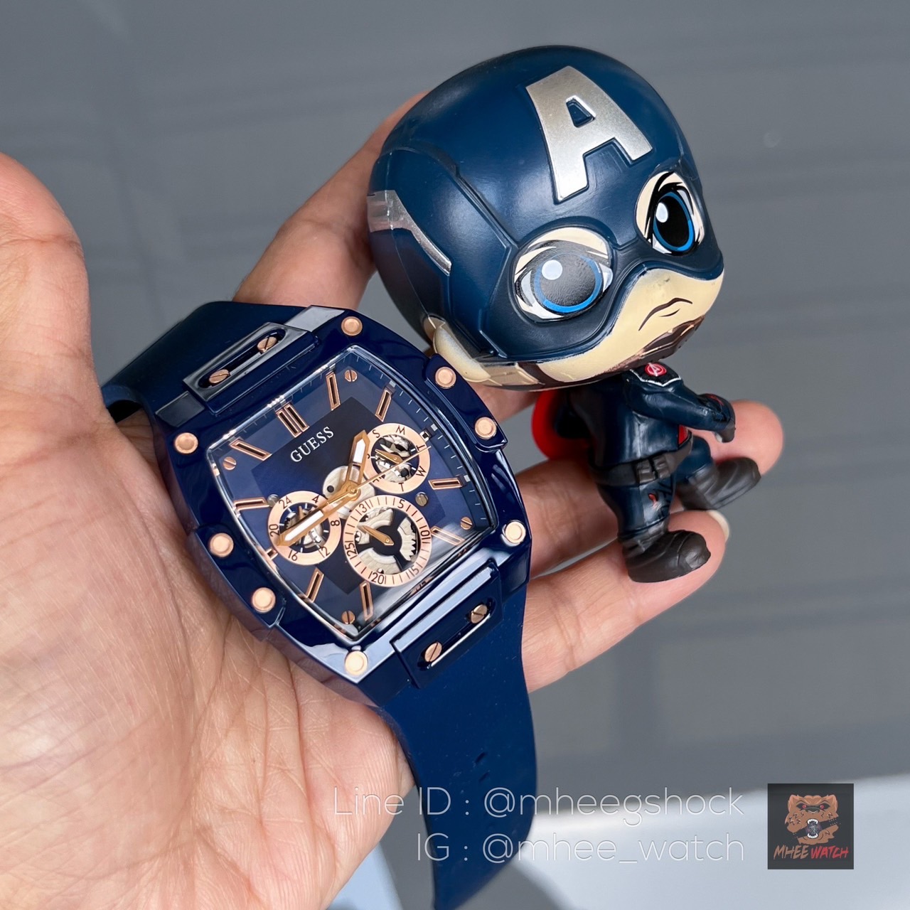 Guess Watch Navy Blue Rosegold RM Style GW0203G7