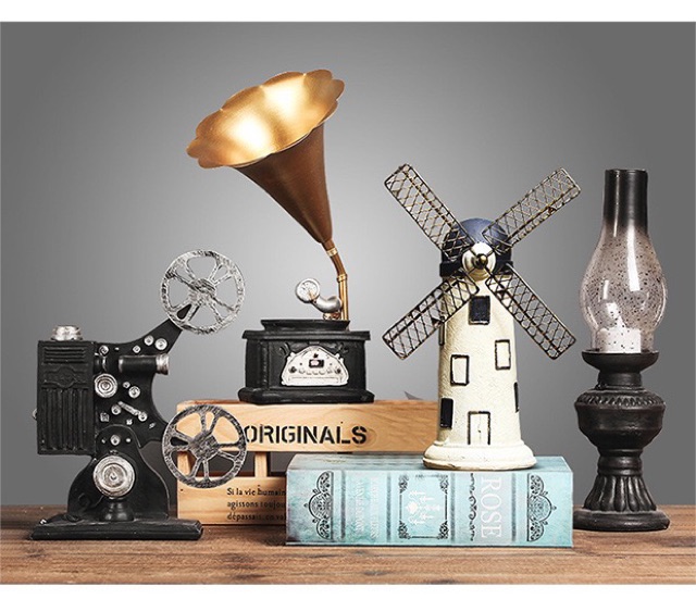C1009B007 FAMITOSS ของตกแต่งบ้านวินเทจ เรโทร โบราณ RETRO DECORATION ของแต่งห้อง ของตั้งโชว์ ของขวัญ นาฬิกา กระปุกออมสิน