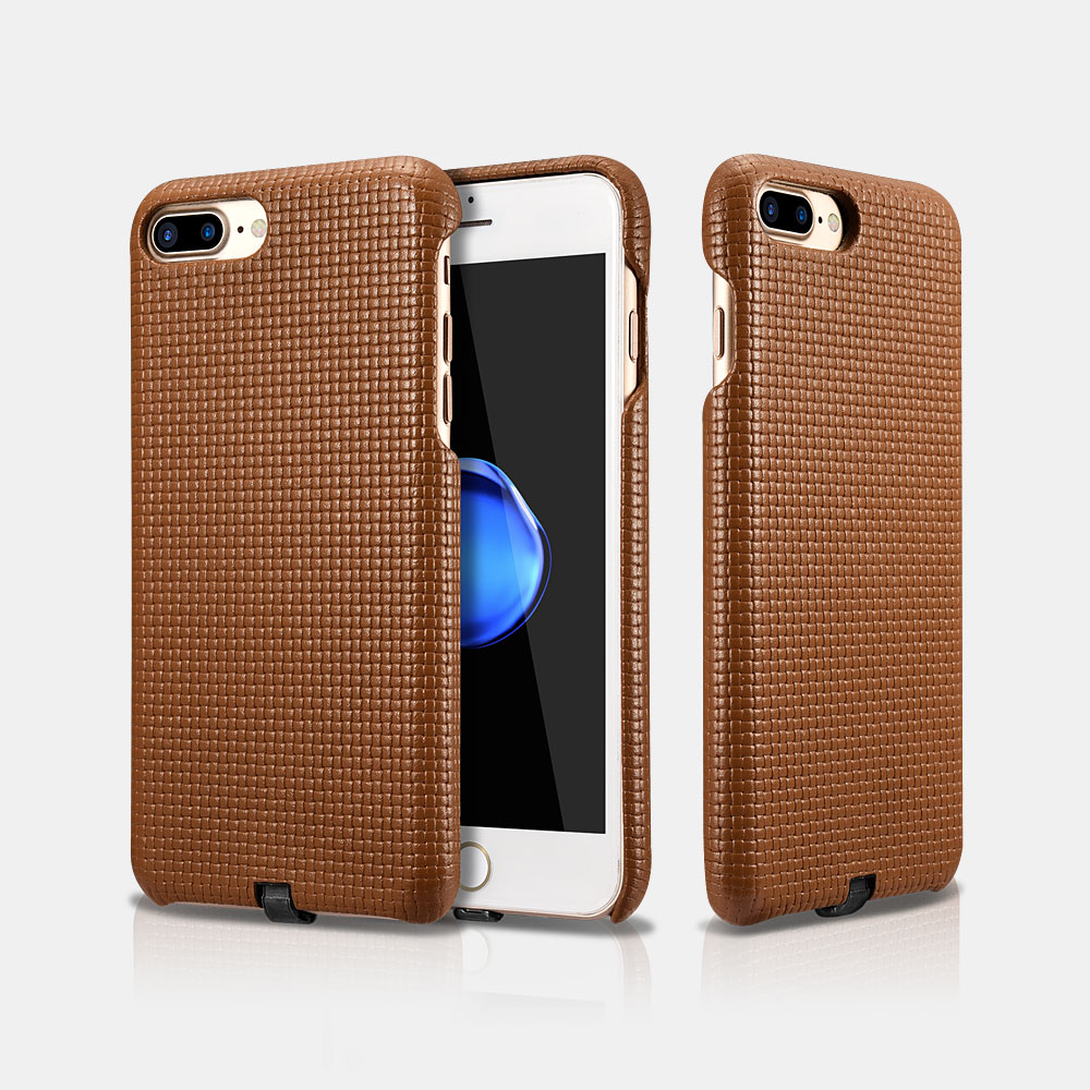 เคสหนัง iPhone 7 Plus แบรนด์ iCarer รุ่น 7011 (Woven Pattern Real Leather Back)