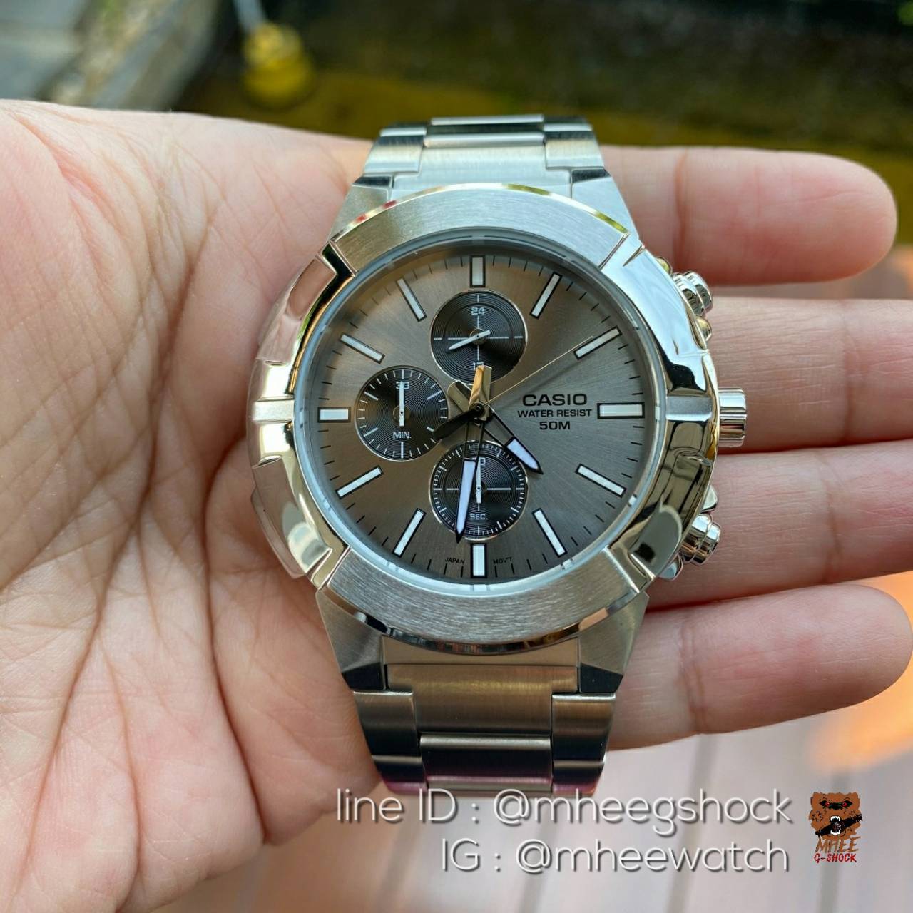 นาฬิกา Casio G-Steel จอ Chronograph บรอนส์เงิน ของแท้ ประกันศูนย์