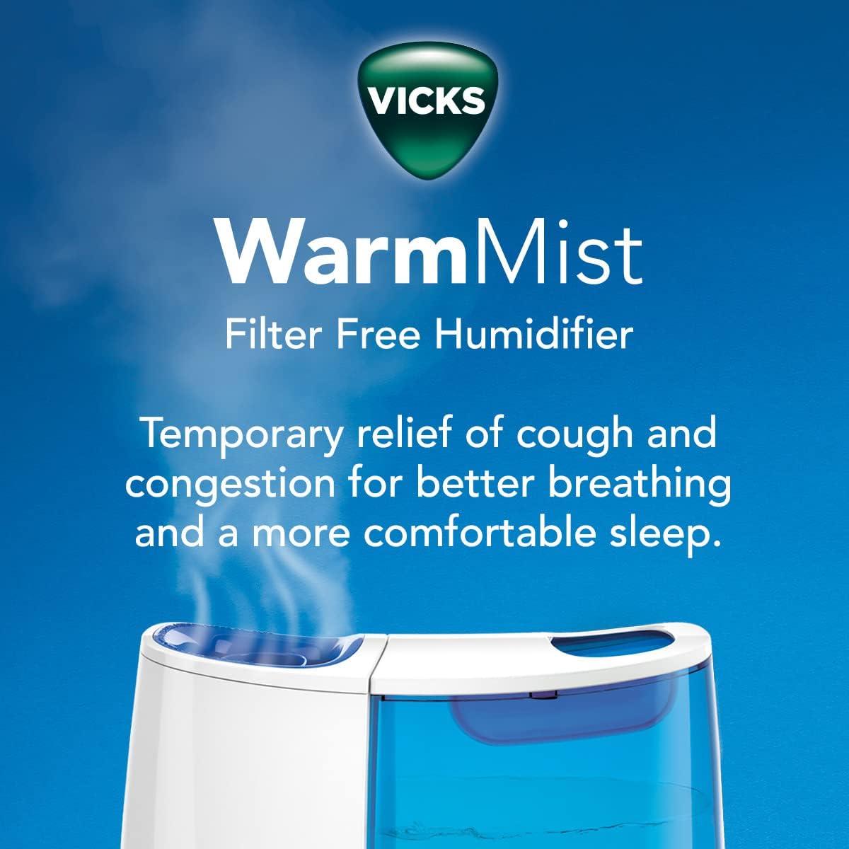 Vicks Warm Moisture Humidifier รุ่น VWM845 เครื่องพ่นความชื้นไออุ่น พร้อมที่แปลงไฟ