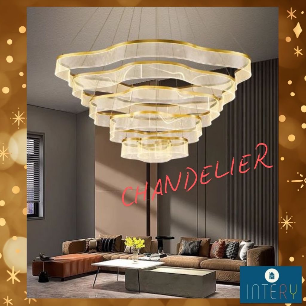 CT236A300 SOTMIA โคมไฟระย้า โคมไฟโมเดิร์นสีทอง Chandelier Lighting โถงบรรได