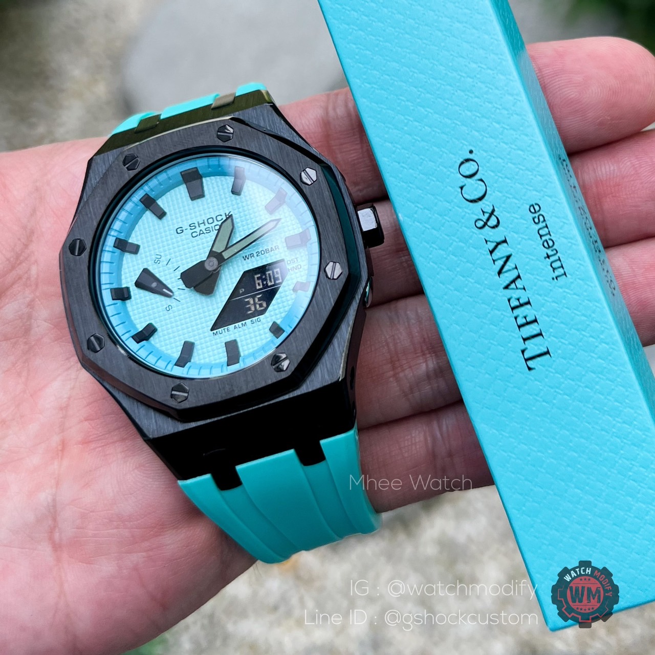 G-Shock Black Tiffany Blue Rubber Edition