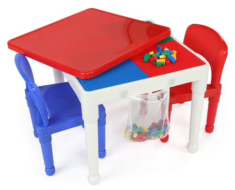 Tot Tutors 2-in-1 Construction Table and 2 Chairs Set โต๊ะต่อเลโก้ แถมตัวต่อ 100 ชิ้น