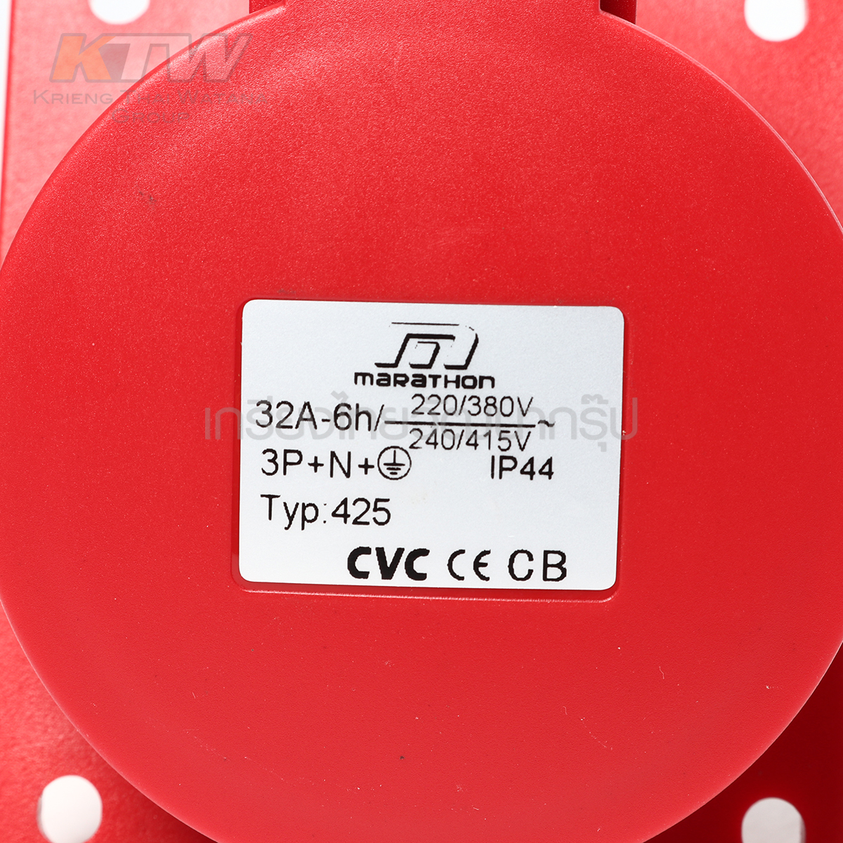 MARATHON ปลั๊กและเต้ารับอุตสาหกรรม เอ็นจิเนียริ่งพลาสติกที่ไม่ลามไฟ แบบ ฝังตรง