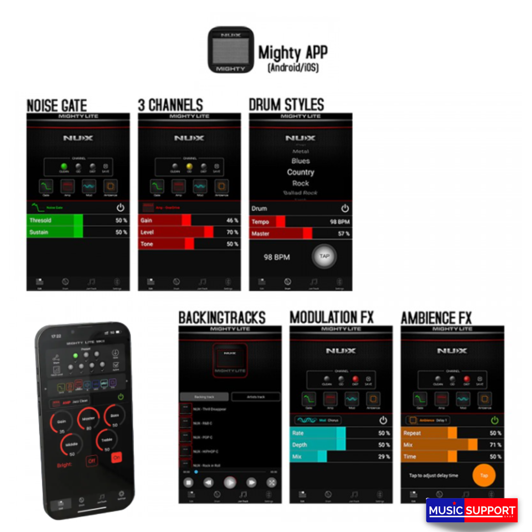 แอมป์กีตาร์ NUX Mighty Lite BT MKII Mini