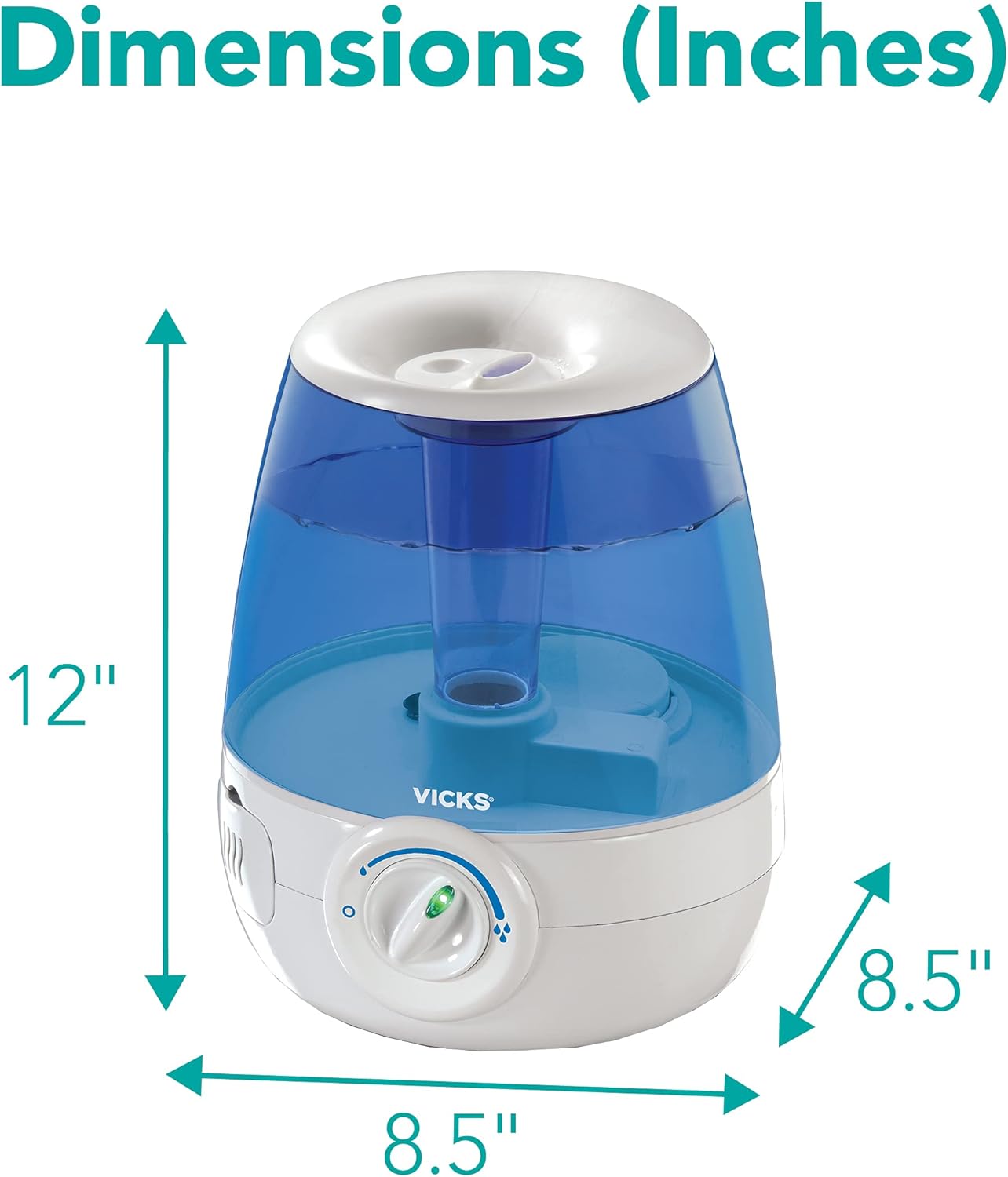 Vicks Filter-Free Cool Mist Humidifier รุ่น V4600 เครื่องทำความชื้น ระบบอัลตราโซนิก พร้อมที่แปลงไฟ