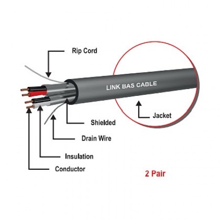 Link CB-0414A BAS Twisted Pair Cable, SHIELD 4x14 AWG, 2 PAIR