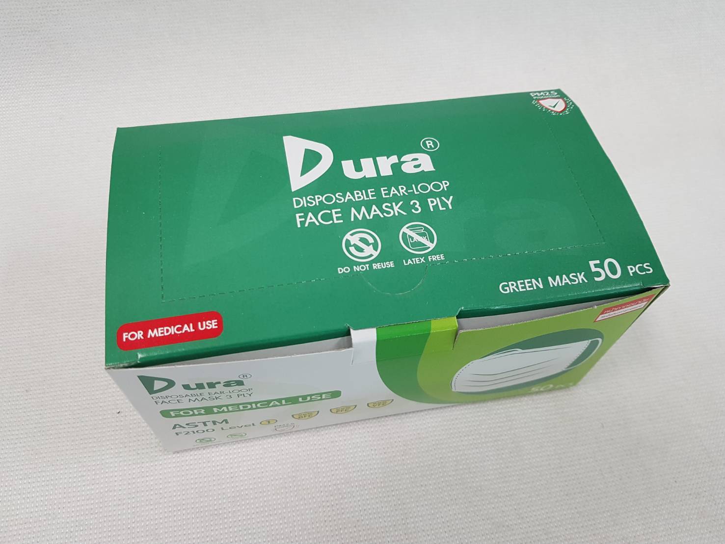 หน้ากากอนามัยทางการแพทย์ ยี่ห้อ DURA(ยกลัง 20 กล่อง)***ของแท้ เกรด รพ.