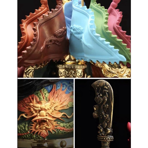 CT103B075 HAOYUN #เทพเจ้ากวนอู เทพเจ้าโชคลาภ เทพเจ้าจีน กวนอู เทพเจ้ากวนอูยืนถือง้าว กวนอูปางสั่งการ กวนอูประทานทรัพย์