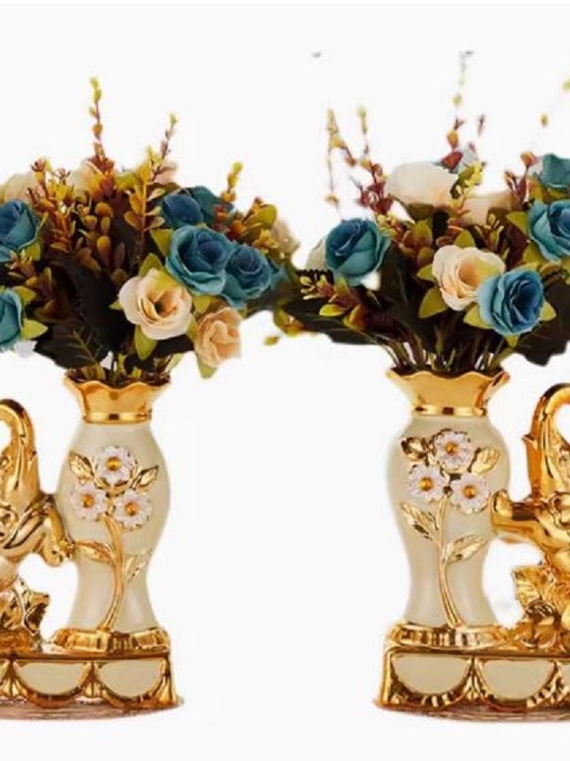 CT209E040 DECHOME แจกันเซรามิกยุโรป แจกันแต่งบ้าน ดอไม้ปลอม ช้าง European ceramic vase
