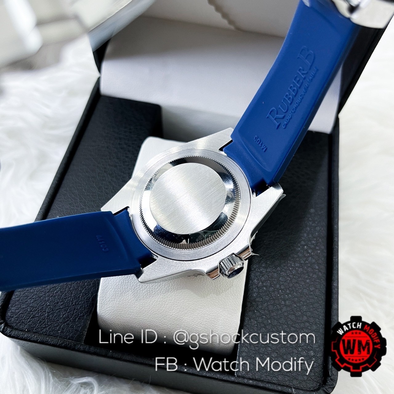 SeikoMod Yacht Master Rhodium Blue Dial with Rubber Strap Very Premium Edition