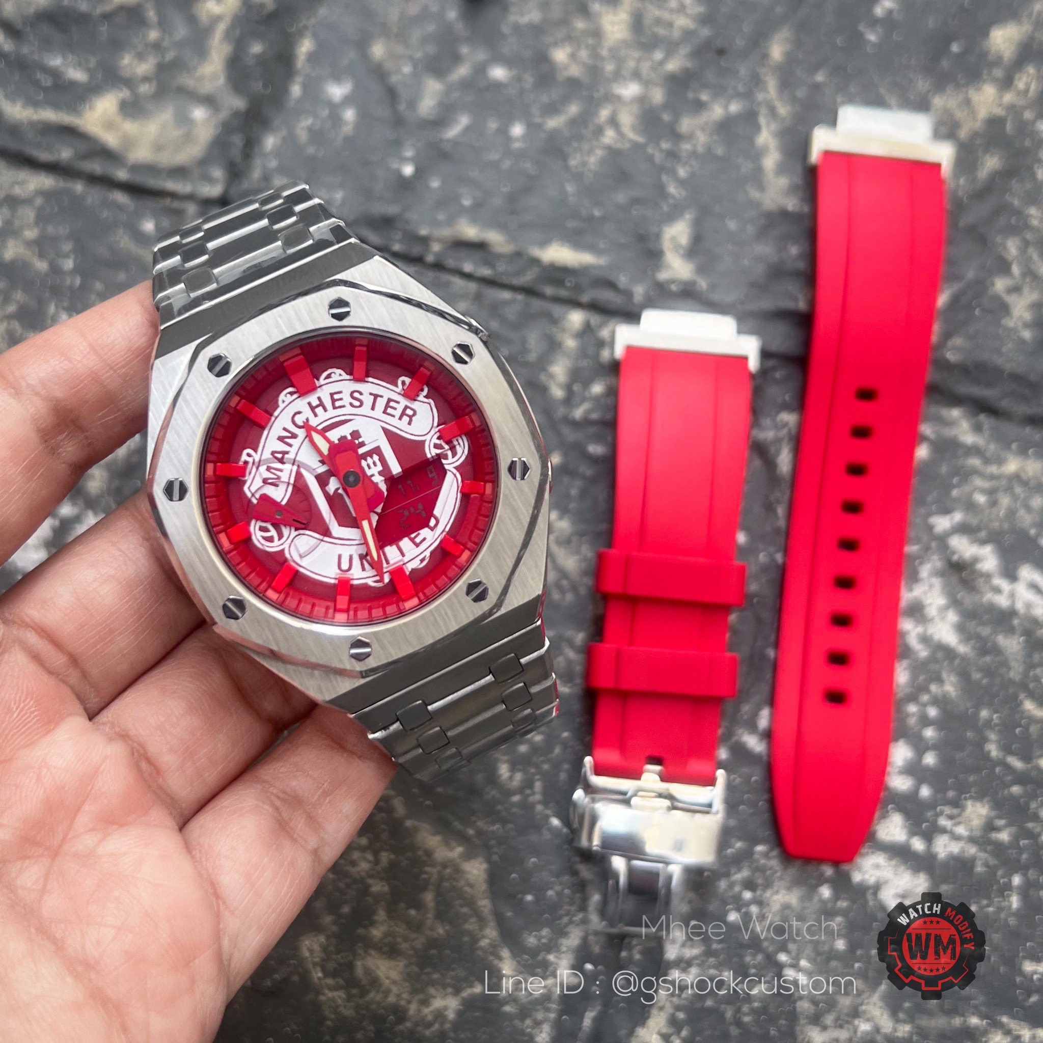 G-SHOCK Custom Manchester United Silver & Red Set
